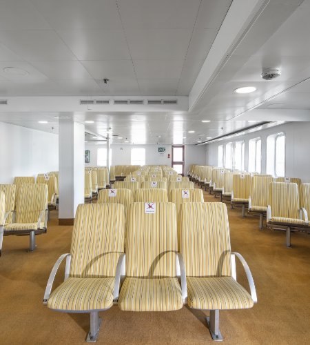Information about the amenities offered to the passengers of the AFRICA MOROCCO LINK’s ferries.   